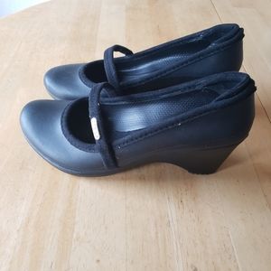 CROCS Casey Black Mary Jane Style Wedges